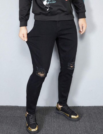Jeans MANFINITY by Shein, negru