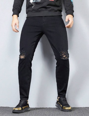 Jeans MANFINITY by Shein, negru