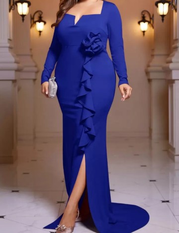 Rochie maxi Shein Curve+, albastru