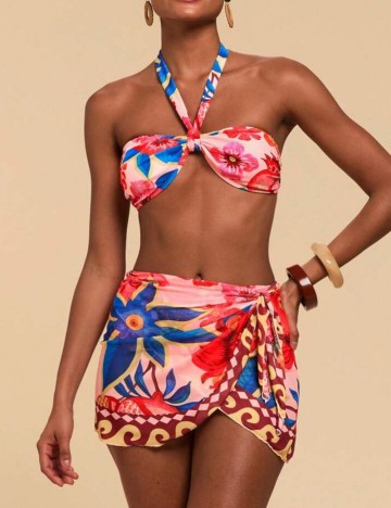 Set costum de baie și fustă Shein, mix culori
