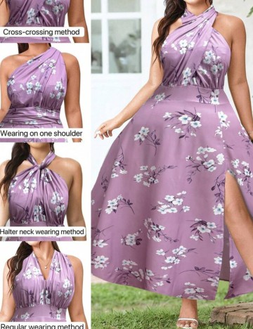 Rochie maxi Shein Curve+, mix culori