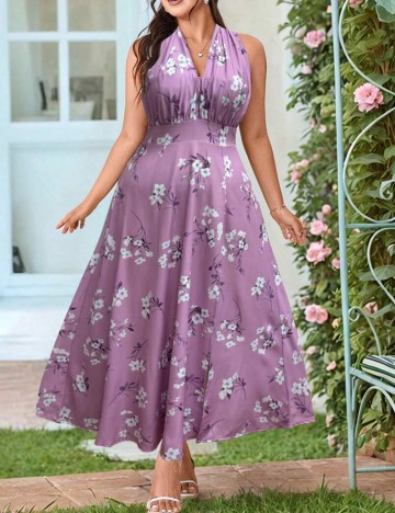 Rochie maxi Shein Curve+, mix culori