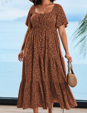 Rochie maxi Shein Curve+, mix culori