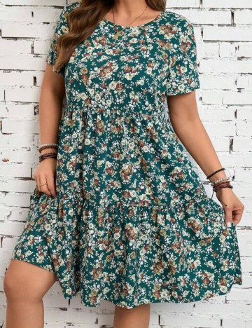 Rochie midi Shein Curve+, floral print