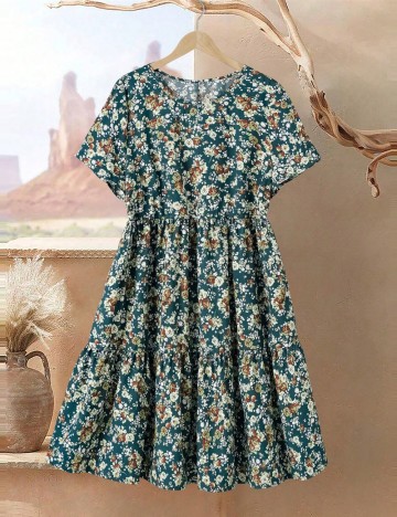 Rochie midi Shein Curve+, floral print