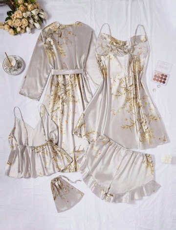 Set pijamale Shein Curve+, mix culori
