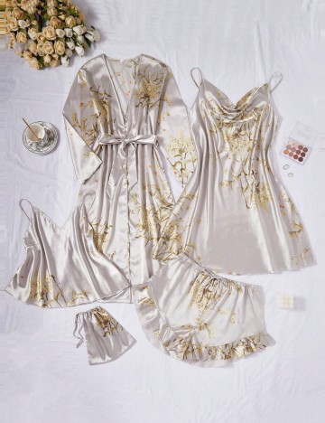 Set pijamale Shein Curve+, mix culori