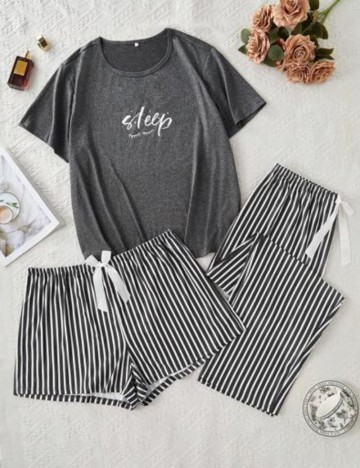 Set pijamale Shein Curve+, mix culori