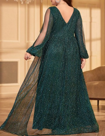 Rochie de ocazie Shein Curve+, verde
