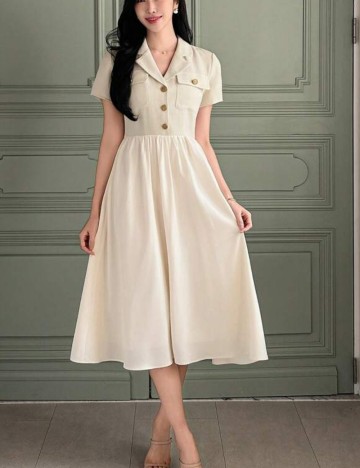 Rochie maxi Shein, crem