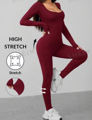 Salopetă Shein Curve+, vișiniu