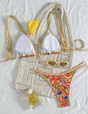 Costum de baie Shein, mix culori