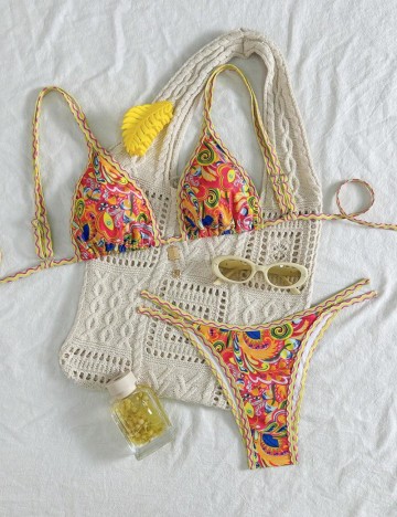 Costum de baie Shein, mix culori