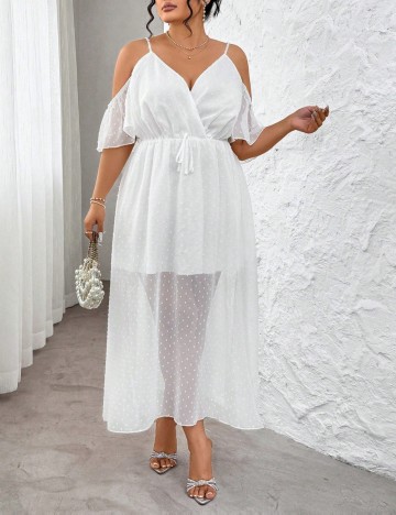 Rochie midi Shein Curve+, alb
