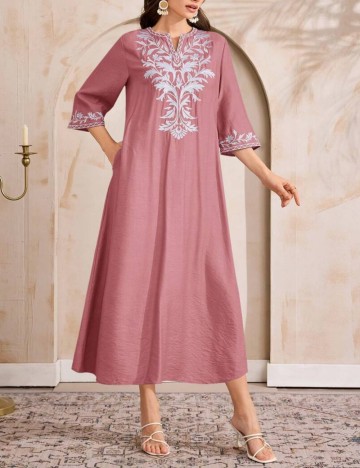 Rochie midi Shein, roz pudra
