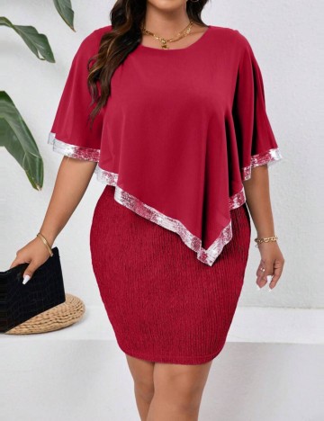 Rochie Shein Curve+, vișiniu