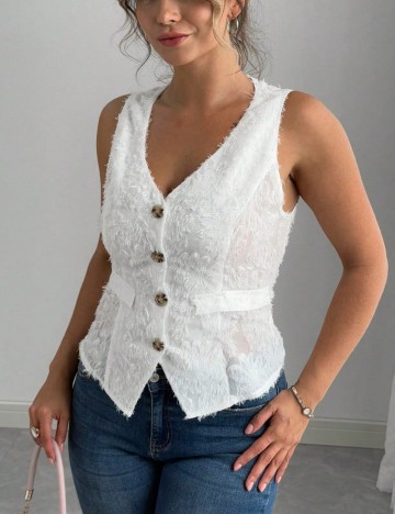 Top Shein Curve+, alb