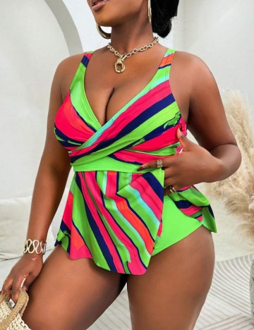 Costum de baie Shein Curve+, mix culori