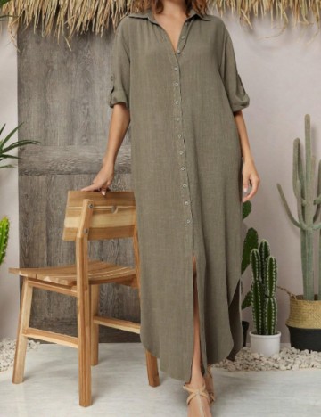 Rochie maxi Shein, kaki