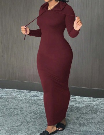 Rochie maxi Shein Curve+, vișiniu