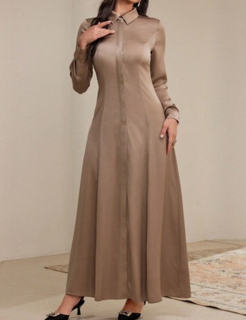 Rochie tip cămașă Shein, maro