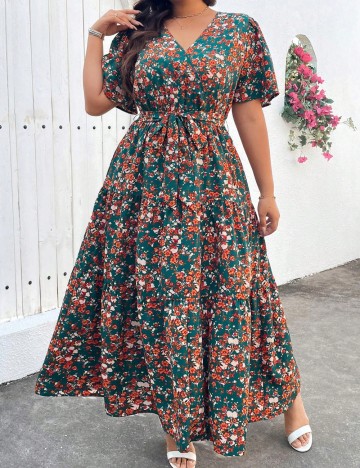 Rochie maxi Shein Curve+, mix culori