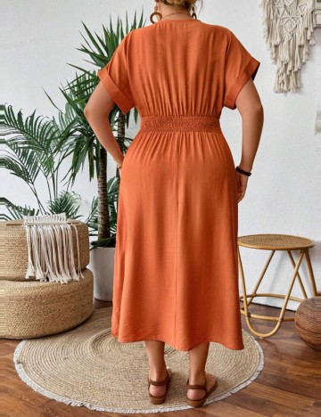 Rochie midi Shein Curve+, portocaliu