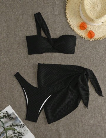 Set costum de baie și fustă Shein, negru