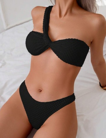 Set costum de baie și fustă Shein, negru