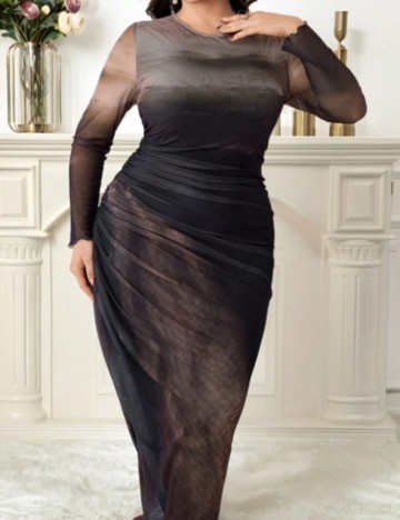 Rochie maxi Shein Curve+, mix culori
