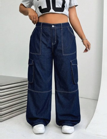 Jeans Shein Curve+, albastru