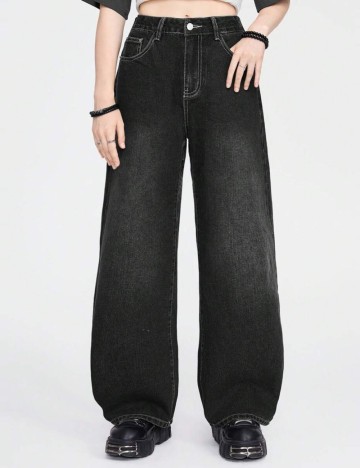 Jeans Romwe by Shein, negru