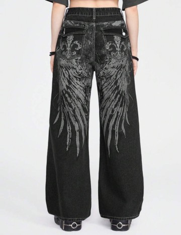 Jeans Romwe by Shein, negru