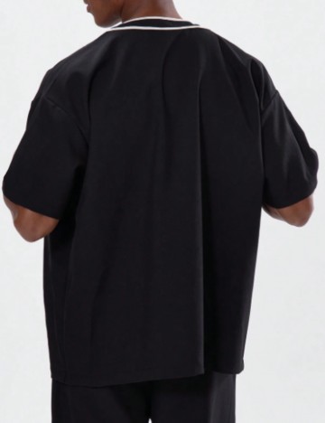 Cămașă cu mânecă scurtă MUSERO by Shein, negru