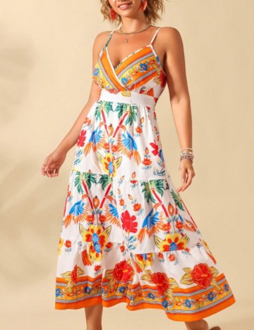 Rochie maxi Shein Curve+, mix culori