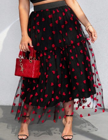 Fustă maxi Shein Curve+, negru