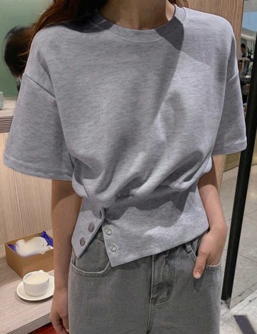 Tricou DAZY by Shein, gri