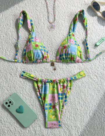 Costum de baie Shein, mix culori