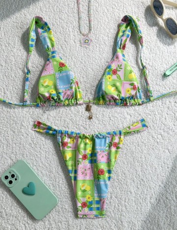 Costum de baie Shein, mix culori