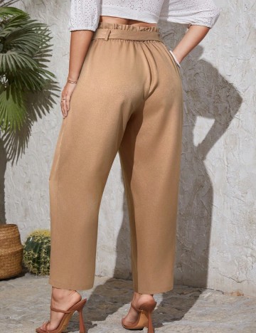 Pantaloni Shein Curve+, maro