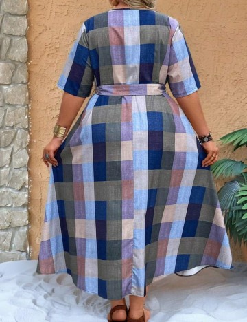Rochie maxi Shein Curve+, mix culori