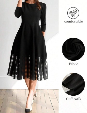Rochie midi Shein Curve+, negru