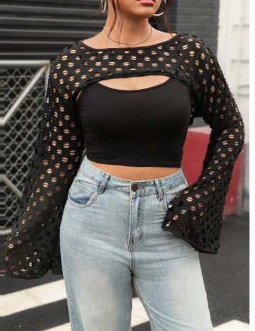 Bluză Shein Curve+, negru