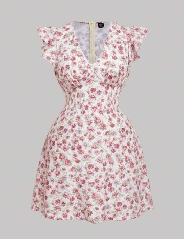 Rochie mini Shein Curve+, mix culori