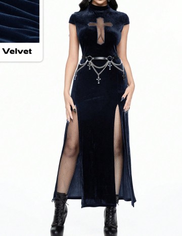 Rochie maxi Romwe by Shein, bleumarin