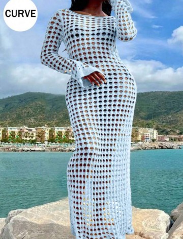 Rochie de plajă Shein Curve+, albastru