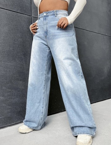 Jeans Shein Curve+, albastru