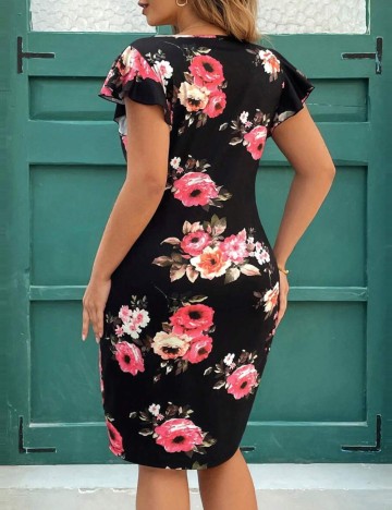 Rochie midi Shein Curve+, floral print