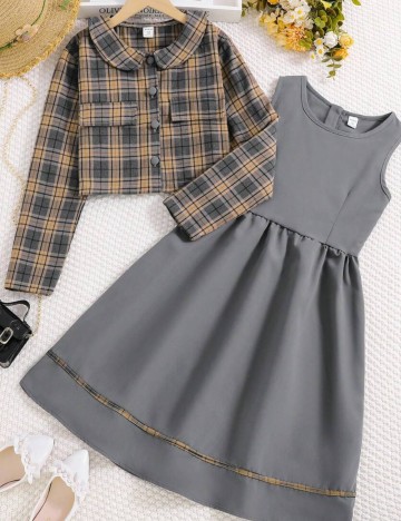 Set Rochie și Cardigan Shein, mix culori