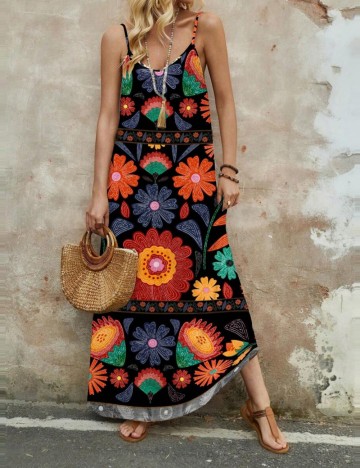 Rochie maxi Shein, mix culori
